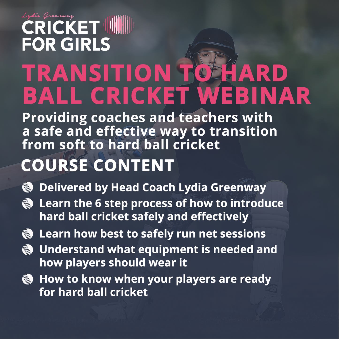 Cricket for Girls: Transition to Hard Ball Cricket Webinar