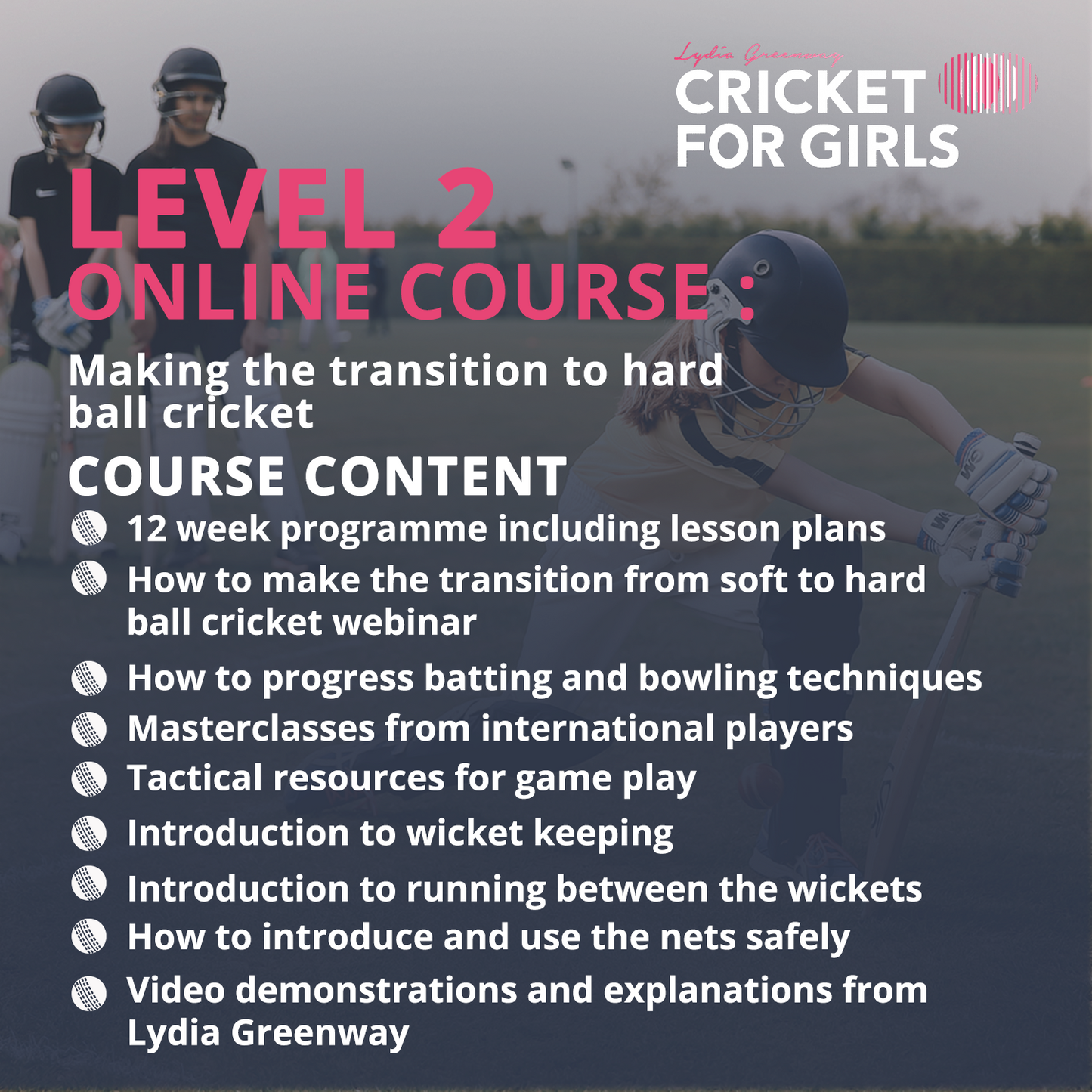 Cricket for Girls Level 2 Online Course