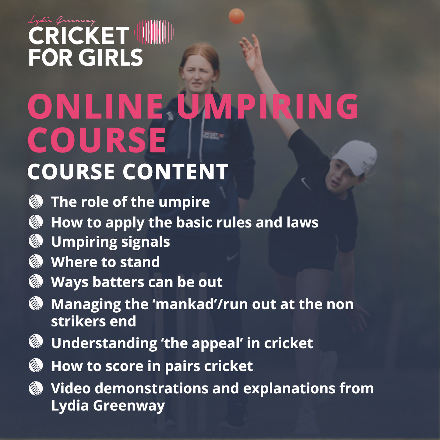 Cricket for Girls Online Umpiring Course